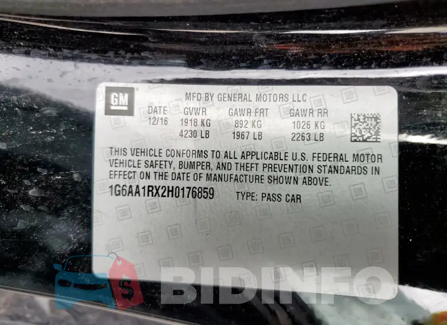 1G6AA1RX2H0176859 Photo# 12