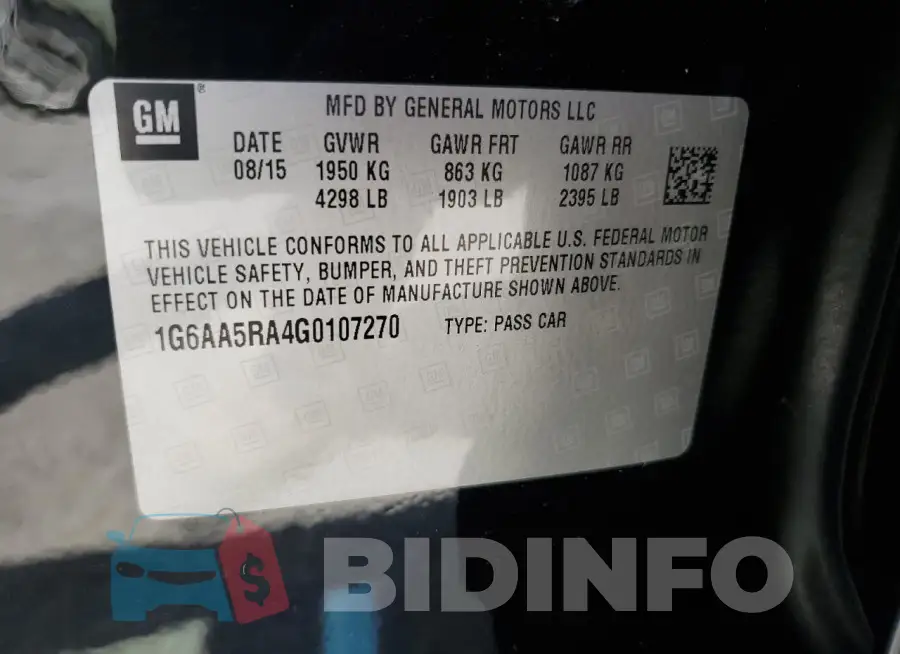 1G6AA5RA4G0107270 Photo# 12