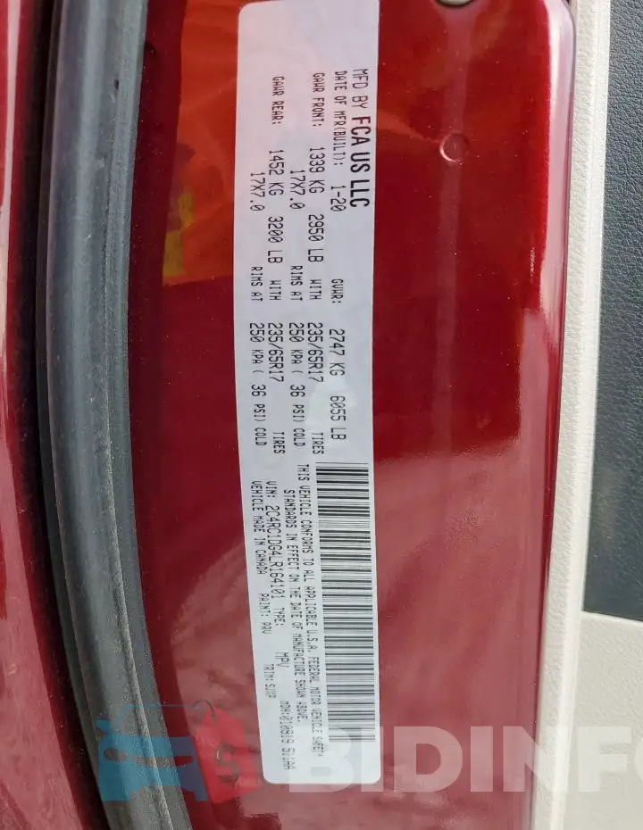 2C4RC1DG4LR164101 Photo# 13