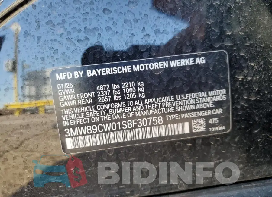 3MW89CW01S8F30758 Photo# 12