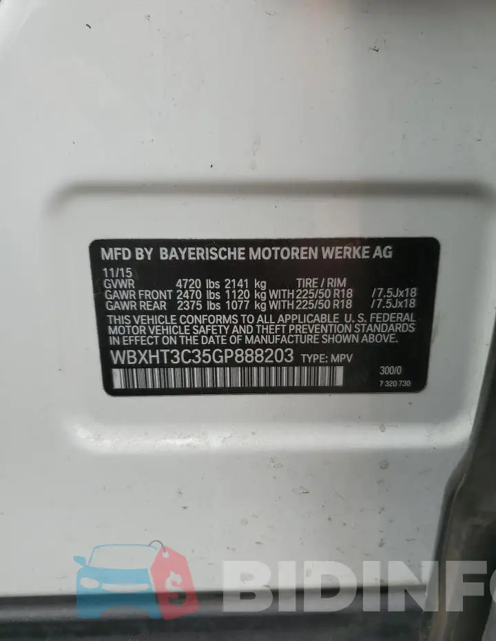 WBXHT3C35GP888203 Photo# 13