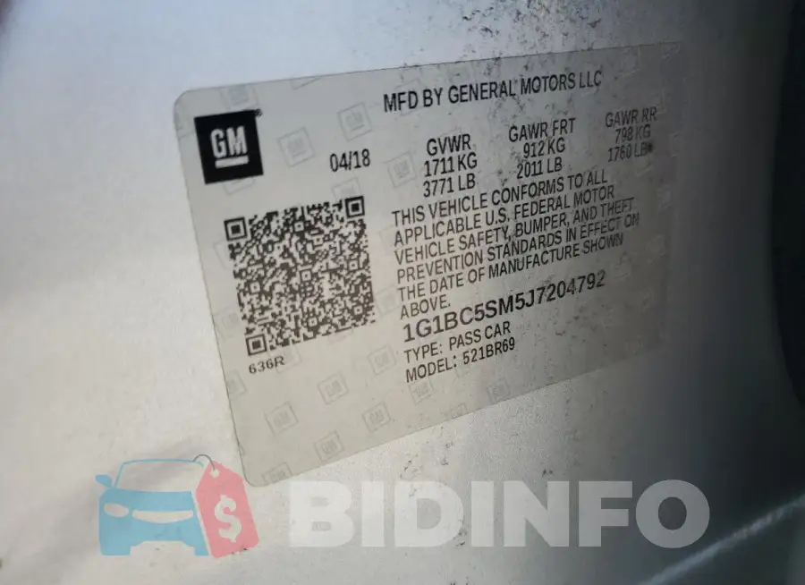 1G1BC5SM5J7204792 Photo# 12