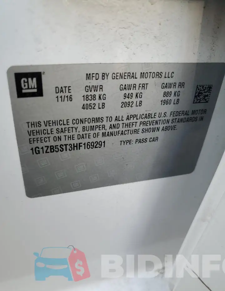 1G1ZB5ST3HF169291 Photo# 13