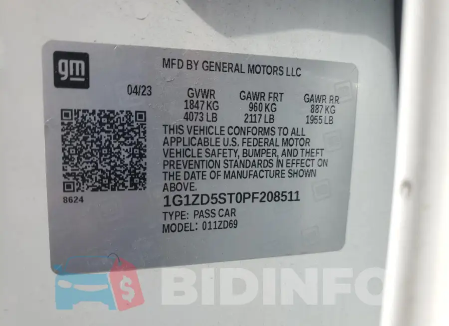 1G1ZD5ST0PF208511 Photo# 13