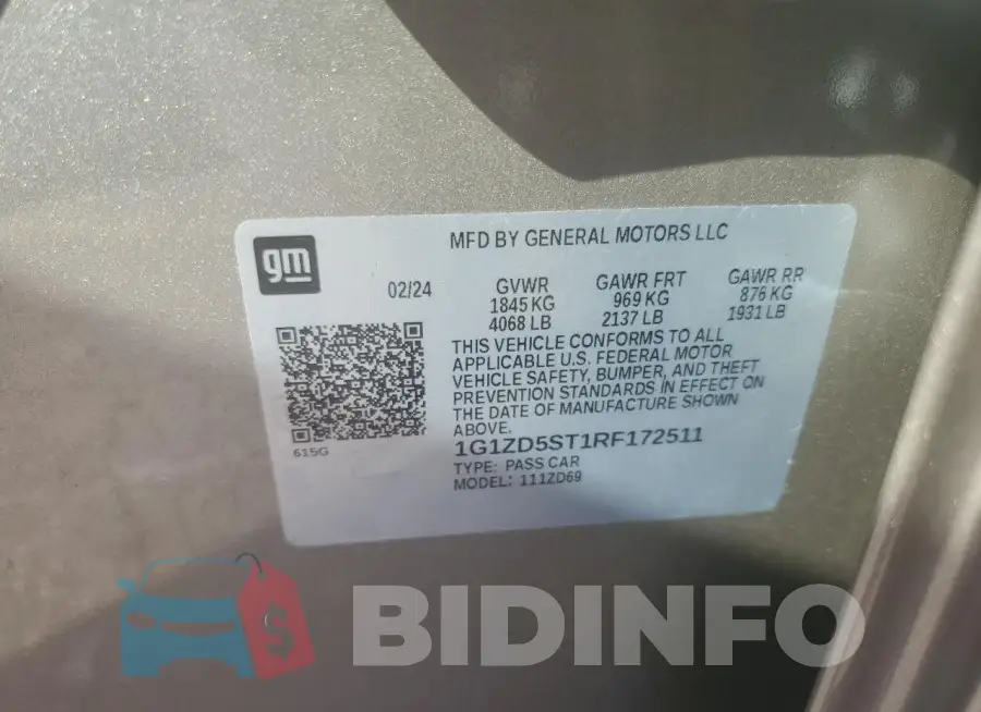 1G1ZD5ST1RF172511 Photo# 12