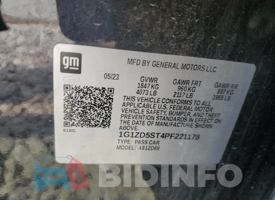 1G1ZD5ST4PF221178 Photo# 13