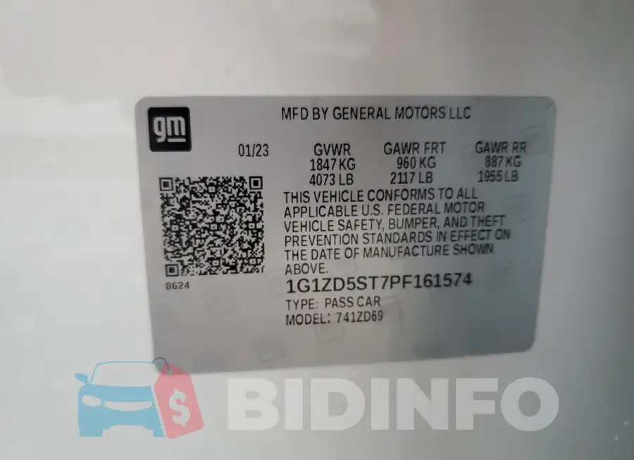 1G1ZD5ST7PF161574 Photo# 13