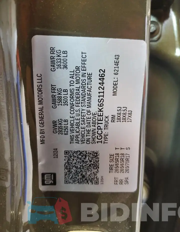 1GCPTEEK6S1124462 Photo# 12