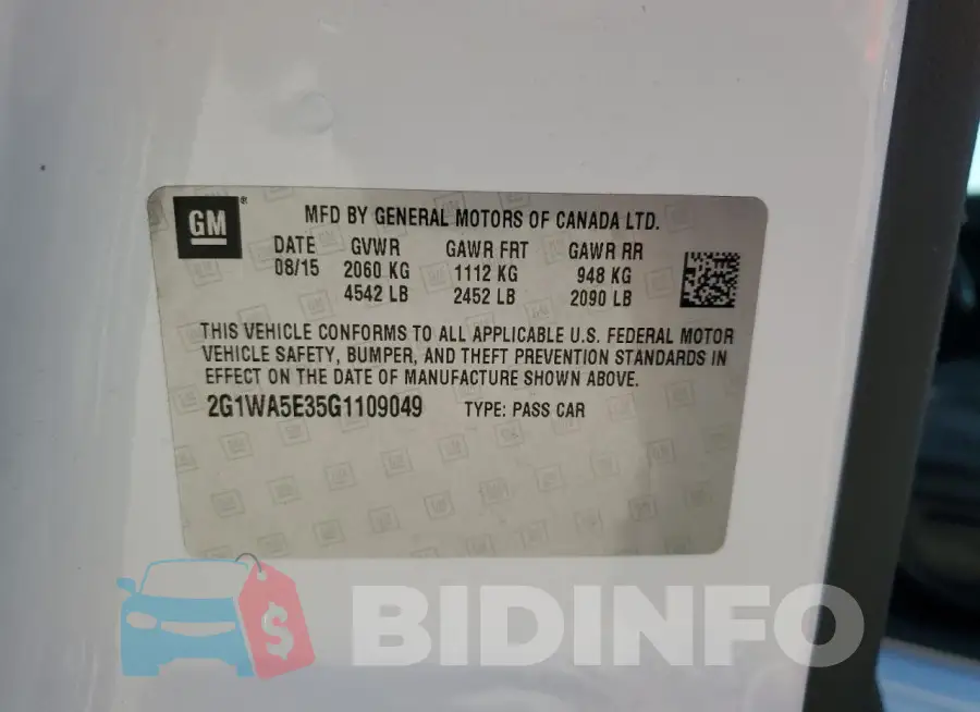2G1WA5E35G1109049 Photo# 12