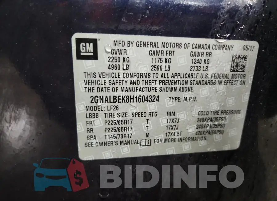 2GNALBEK8H1604324 Photo# 14