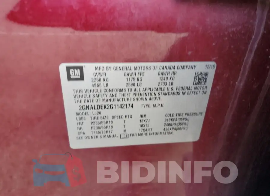2GNALDEK2G1142174 Photo# 13