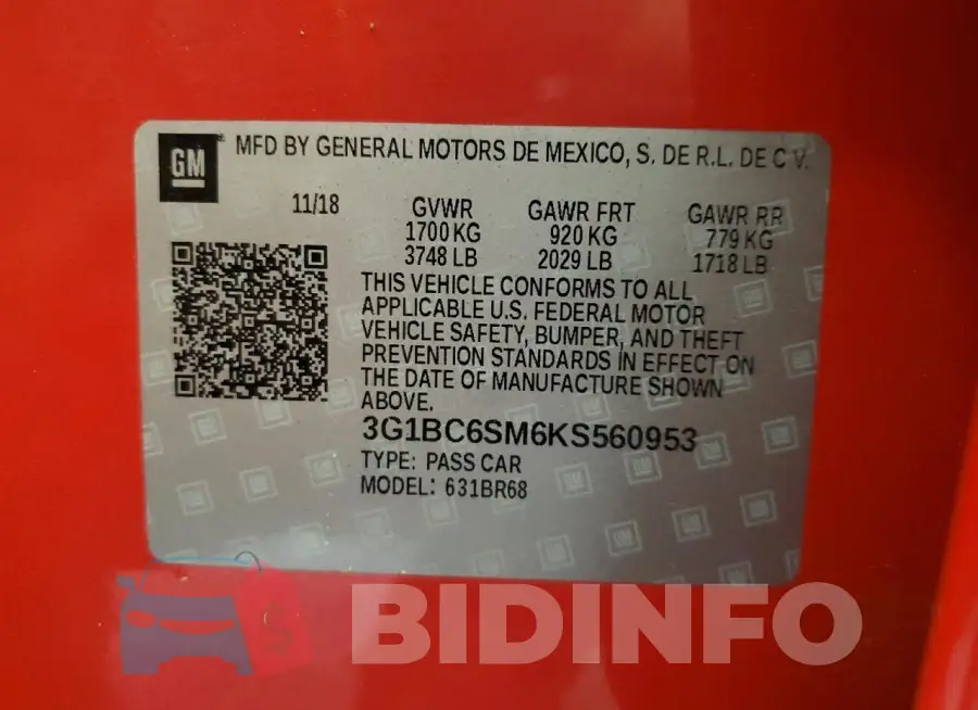 3G1BC6SM6KS560953 Photo# 13