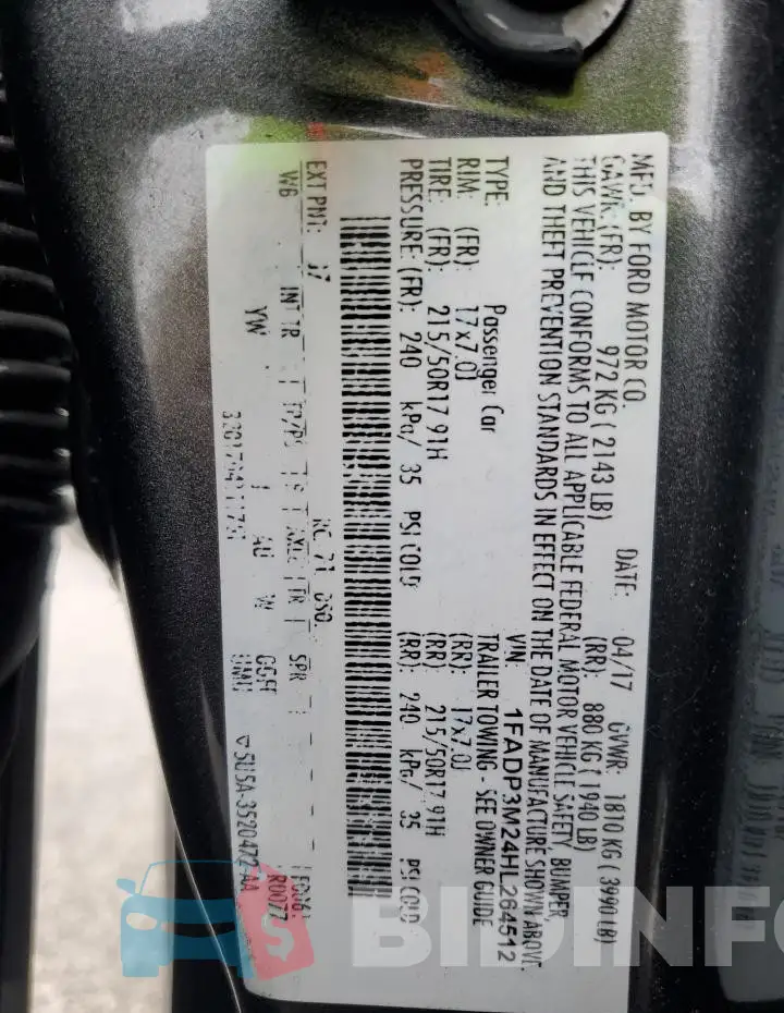 1FADP3M24HL264512 Photo# 13