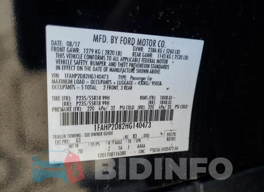 1FAHP2D82HG140473 Photo# 12