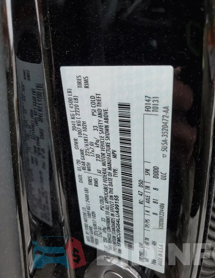 1FMCU9G64LUA99155 Photo# 13