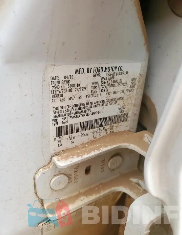 1FT7W2BT6GEC69990 Photo# 12