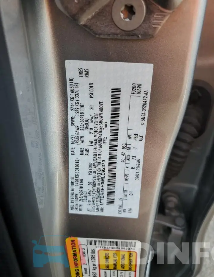 1FTER4FH0MLD92370 Photo# 13