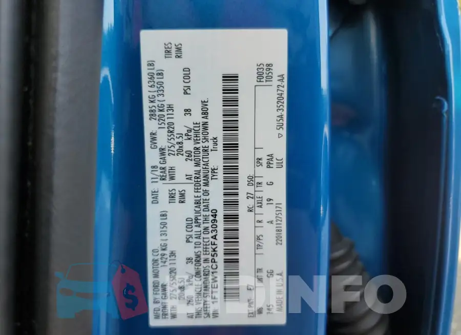 1FTEW1CP5KFA30940 Photo# 12