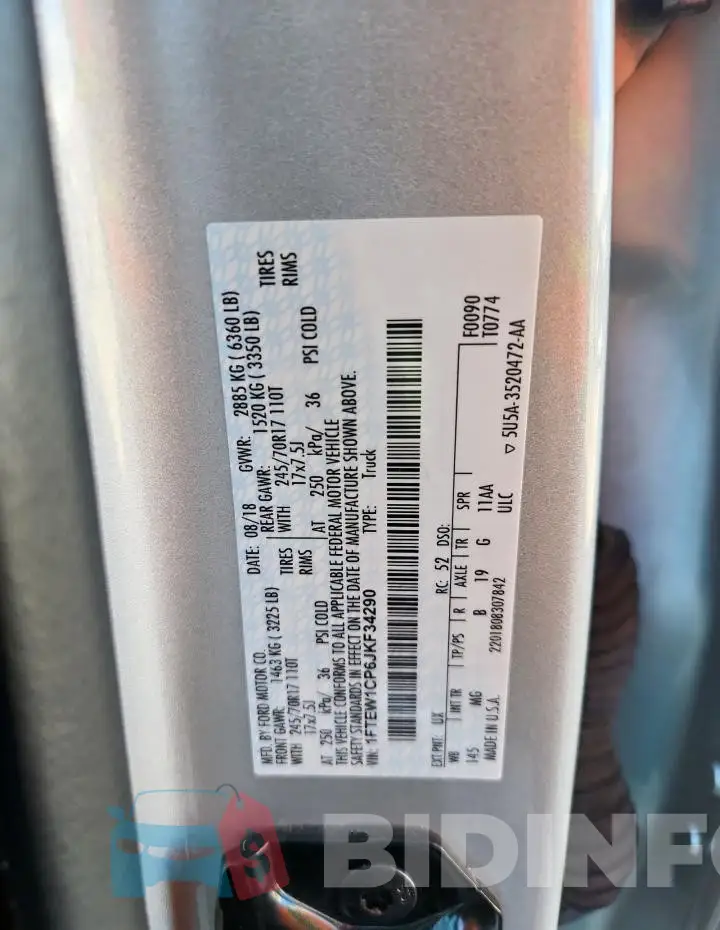 1FTEW1CP6JKF34290 Photo# 12