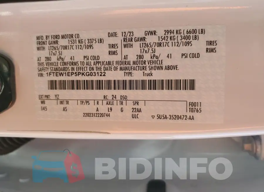 1FTEW1EP5PKG03122 Photo# 12