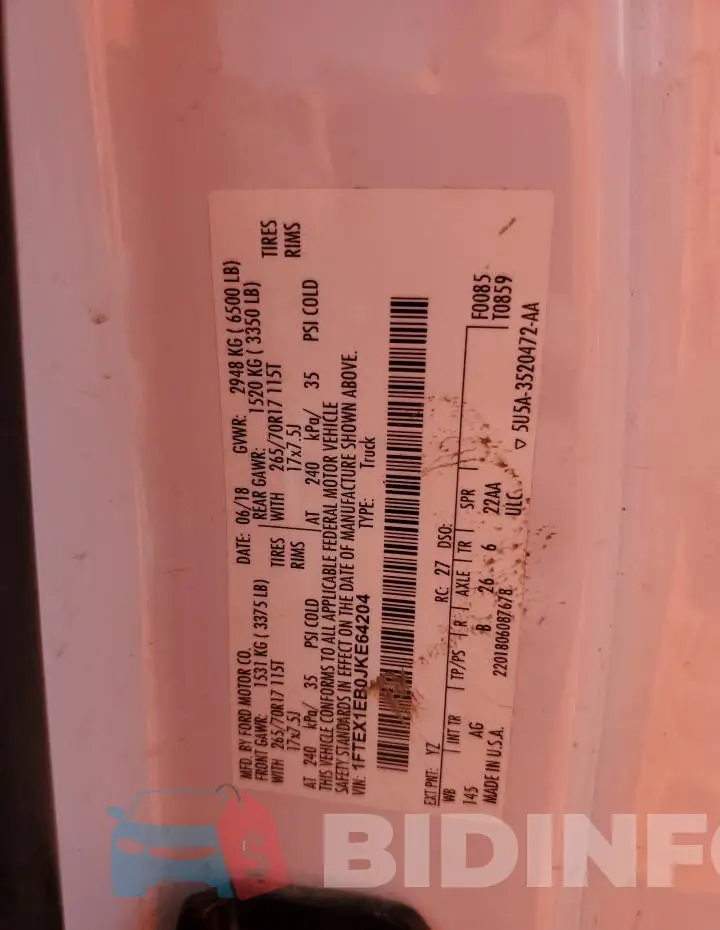 1FTEX1EB0JKE64204 Photo# 12