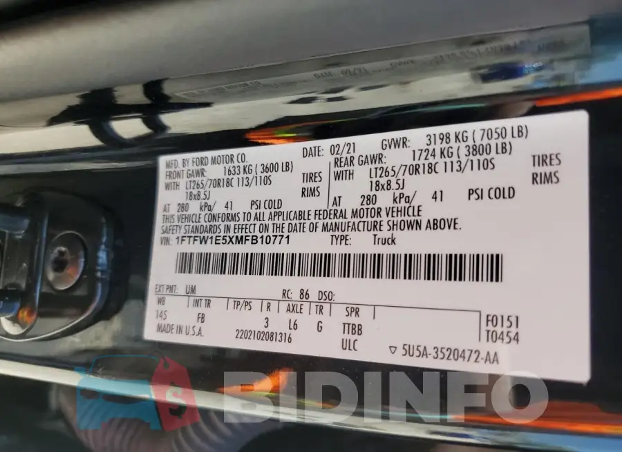 1FTFW1E5XMFB10771 Photo# 12