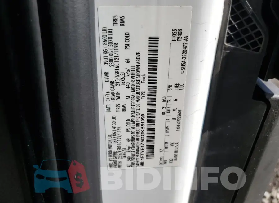1FTYE1ZMXGKB51099 Photo# 13