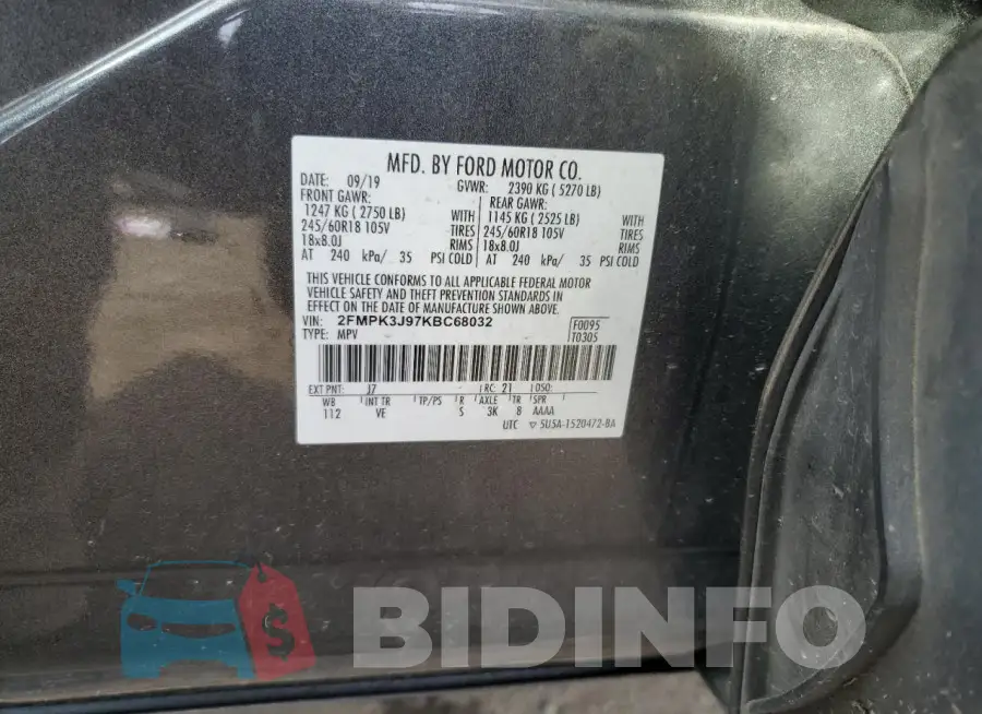 2FMPK3J97KBC68032 Photo# 13