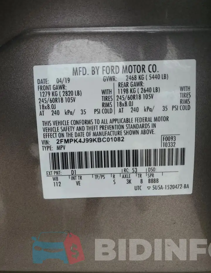 2FMPK4J99KBC01082 Photo# 13