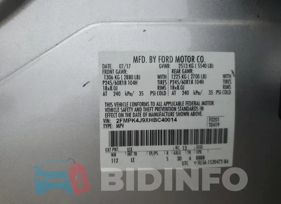 2FMPK4J9XHBC40014 Photo# 13