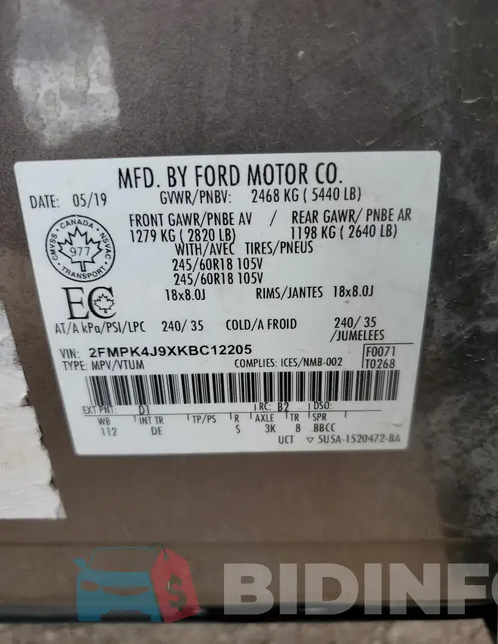 2FMPK4J9XKBC12205 Photo# 13