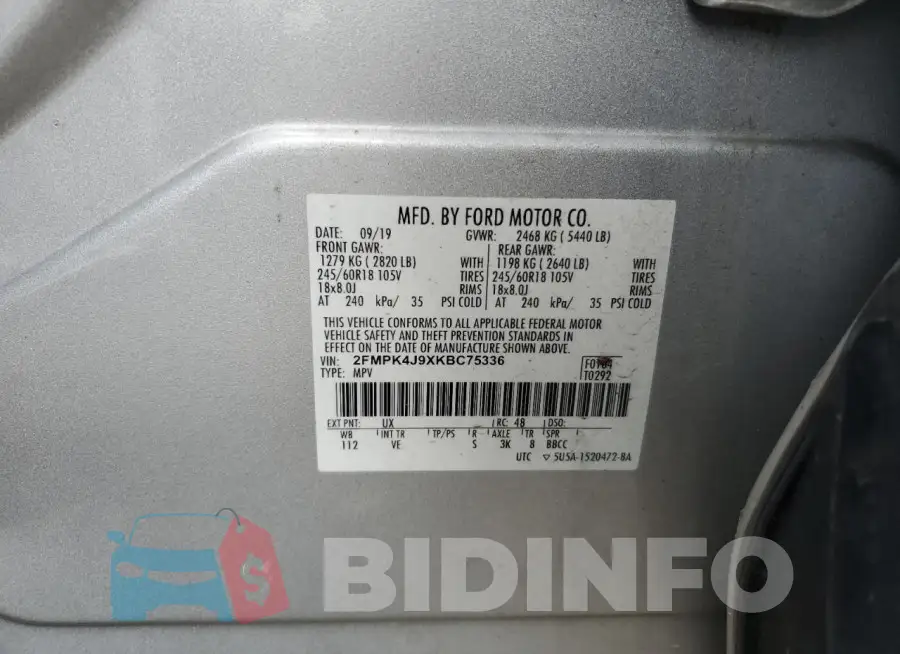 2FMPK4J9XKBC75336 Photo# 13