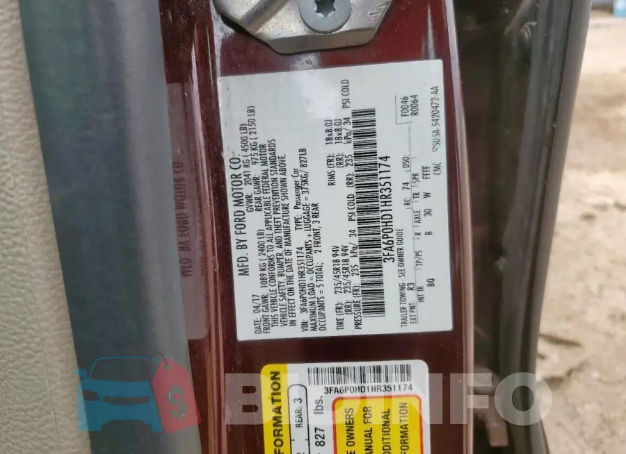 3FA6P0HD1HR351174 Photo# 12
