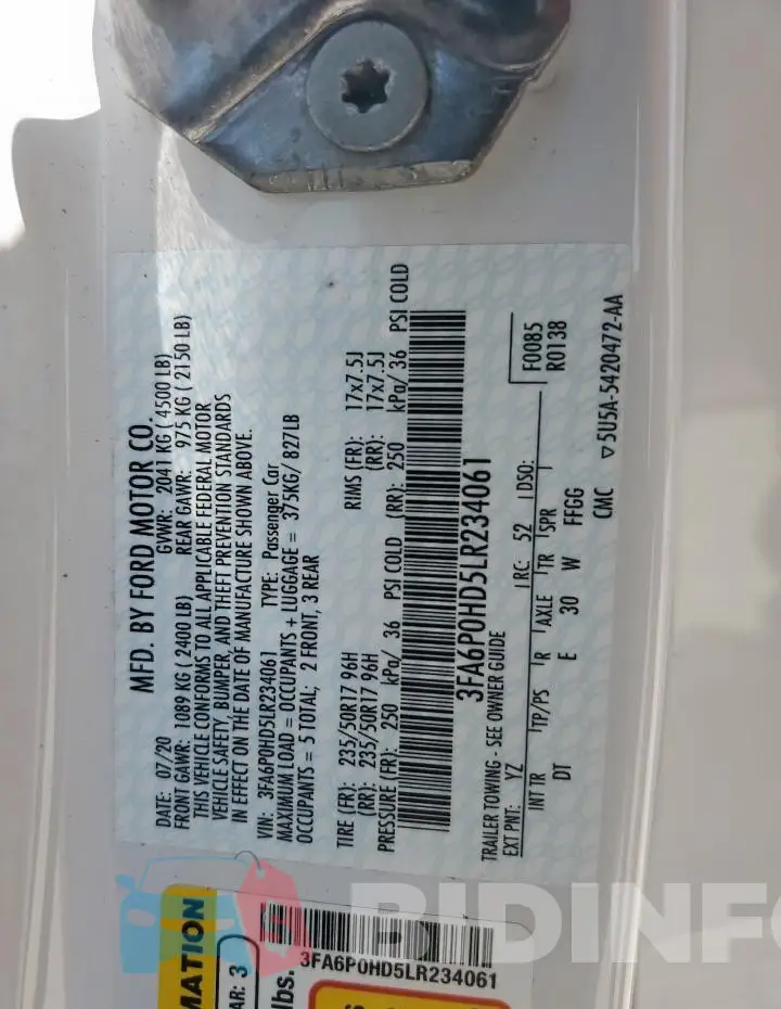 3FA6P0HD5LR234061 Photo# 13
