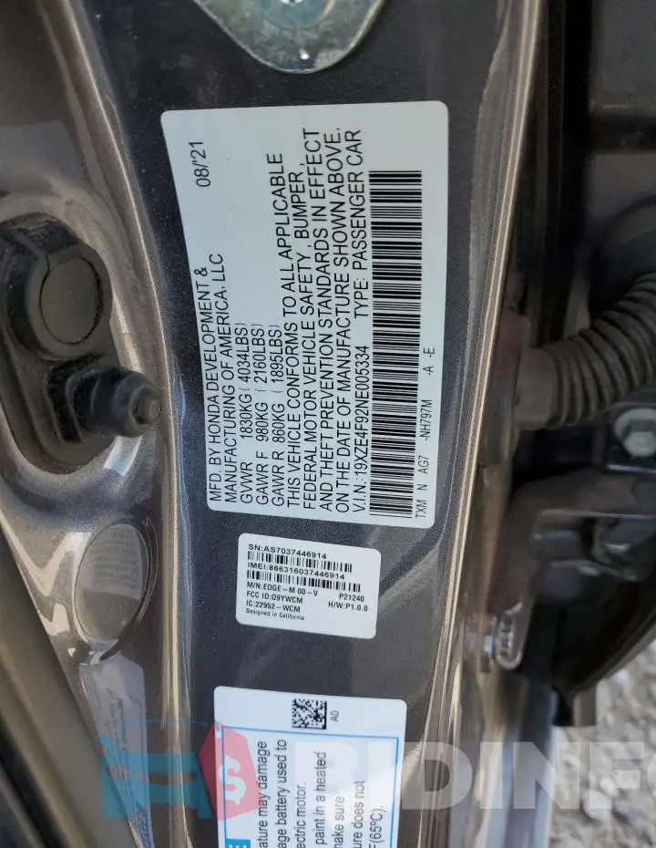 19XZE4F92NE005334 Photo# 12
