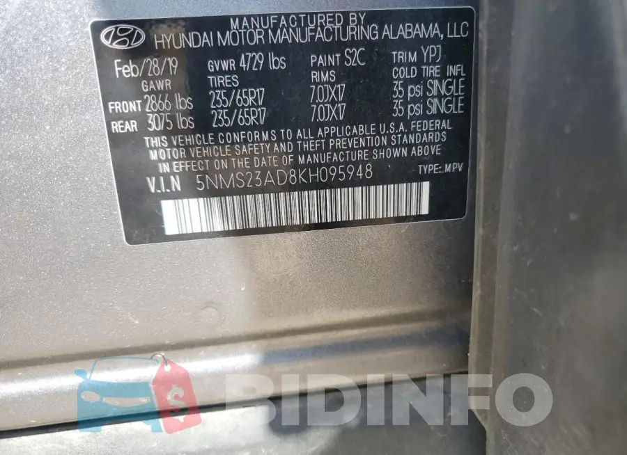 5NMS23AD8KH095948 Photo# 14