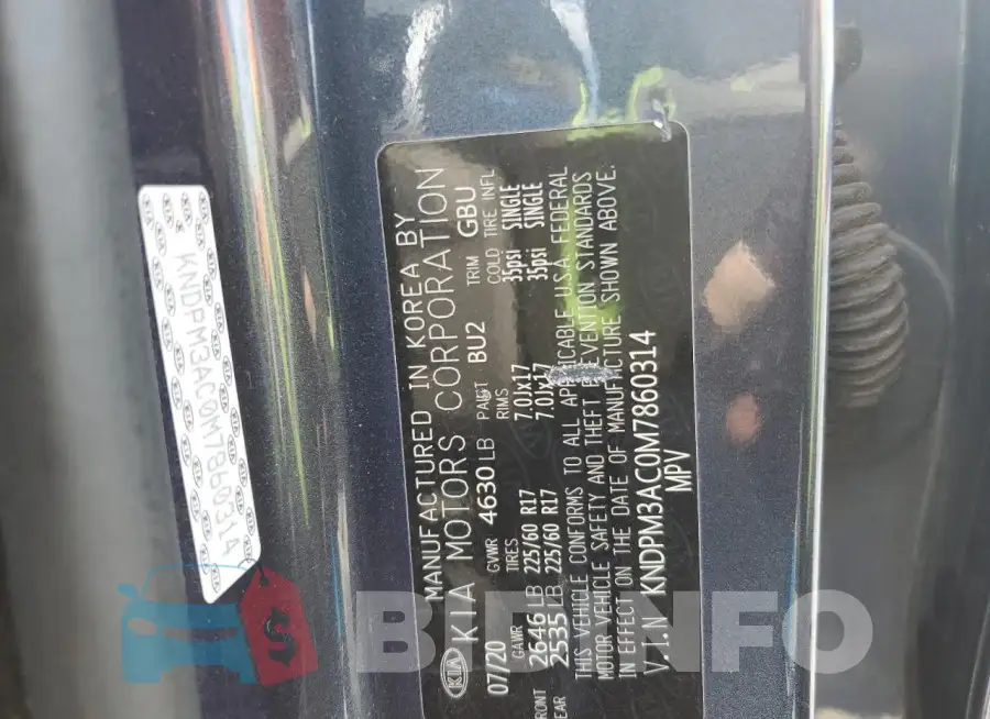 KNDPM3AC0M7860314 Photo# 13