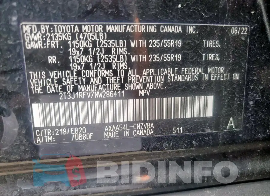 2T3J1RFV7NW286411 Photo# 13