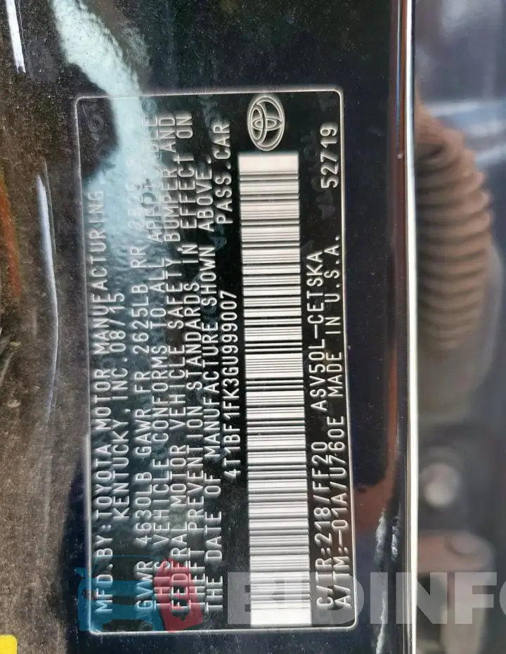 4T1BF1FK3GU999007 Photo# 13