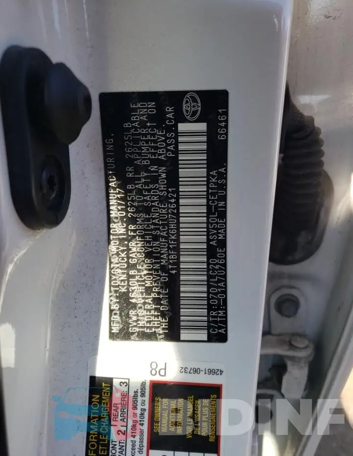 4T1BF1FK6HU726421 Photo# 13