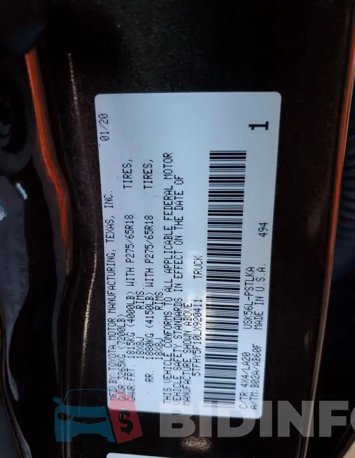 5TFHY5F10LX920411 Photo# 12