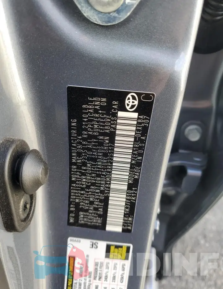 5YFB4MDE8RP225117 Photo# 12