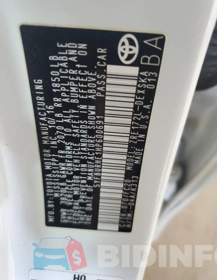 5YFBURHE1HP600691 Photo# 12