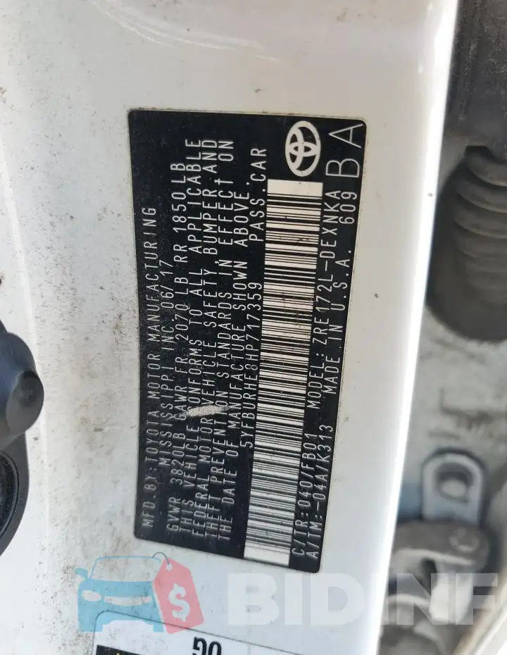 5YFBURHE8HP717359 Photo# 12