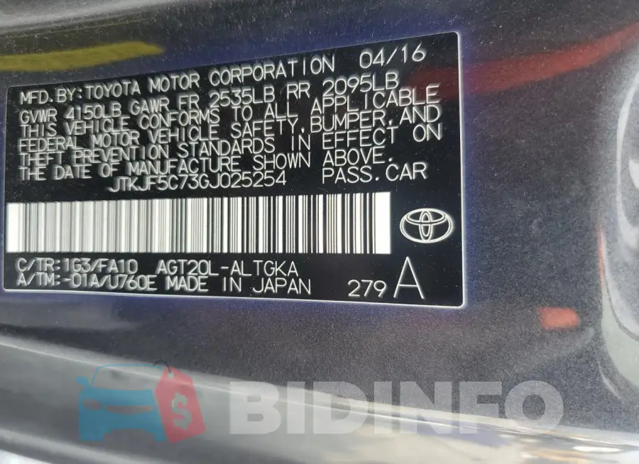 JTKJF5C73GJ025254 Photo# 13