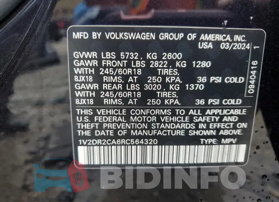 1V2DR2CA6RC564320 Photo# 14
