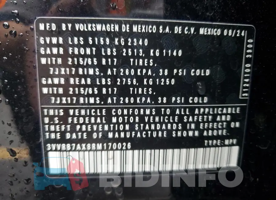 3VVRB7AX8RM170026 Photo# 14