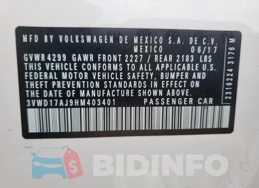3VWD17AJ9HM403401 Photo# 12