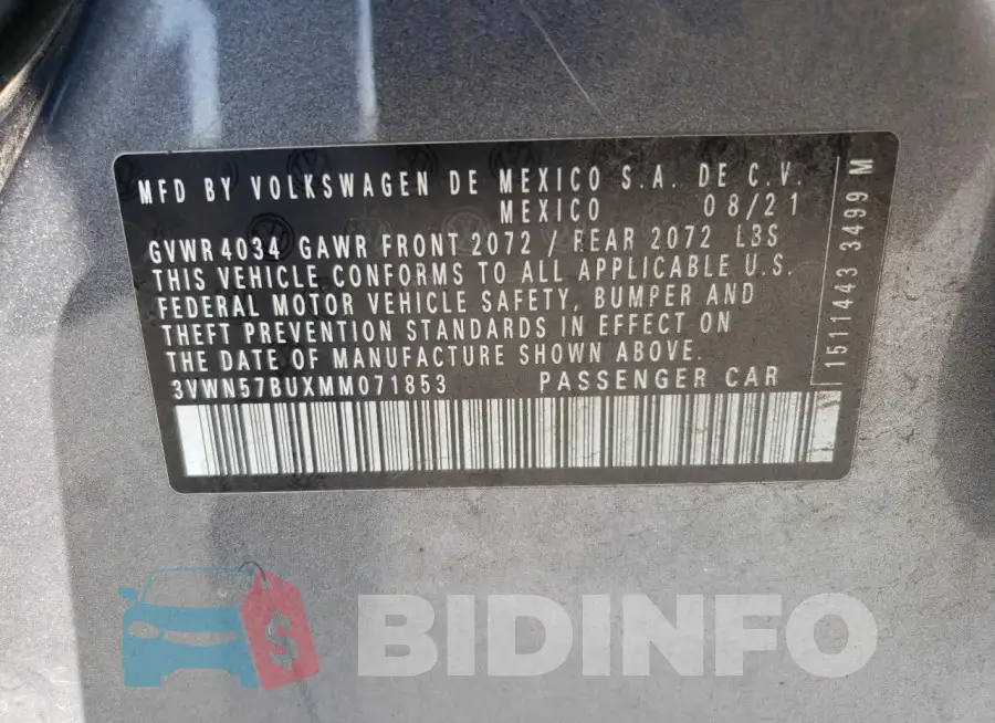 3VWN57BUXMM071853 Photo# 12