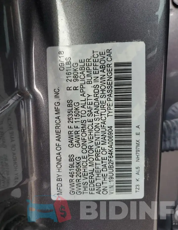 19UUB2F64KA006904 Photo# 13